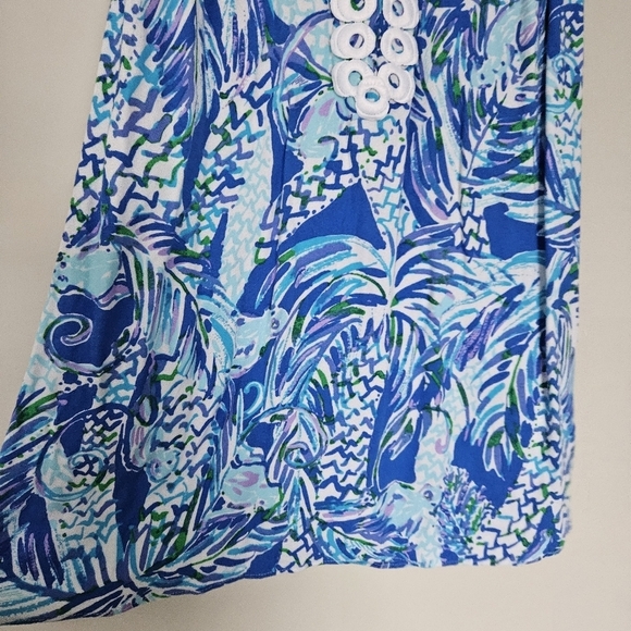 Lilly Pulitzer Jane Shift Dress  canopy chaos blue & resort white size 2 - Picture 4 of 8